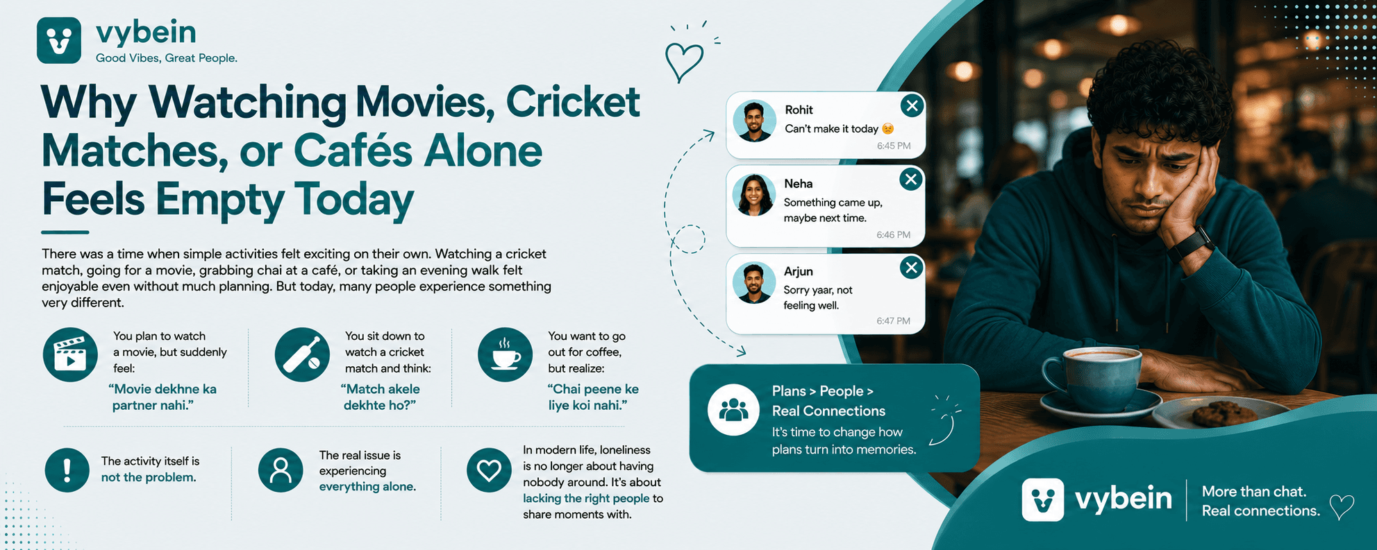 Why Watching Movies, Cricket Matches, or Cafés Alone Feels Empty Today