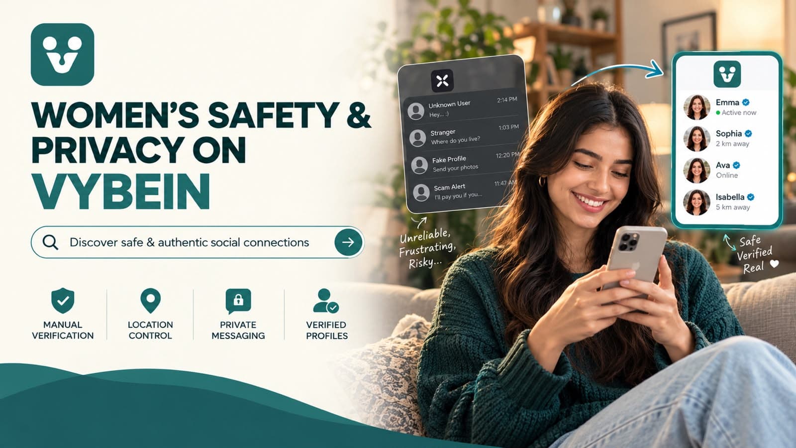 Women's Safety on Vybein: Connect Privately & Securely